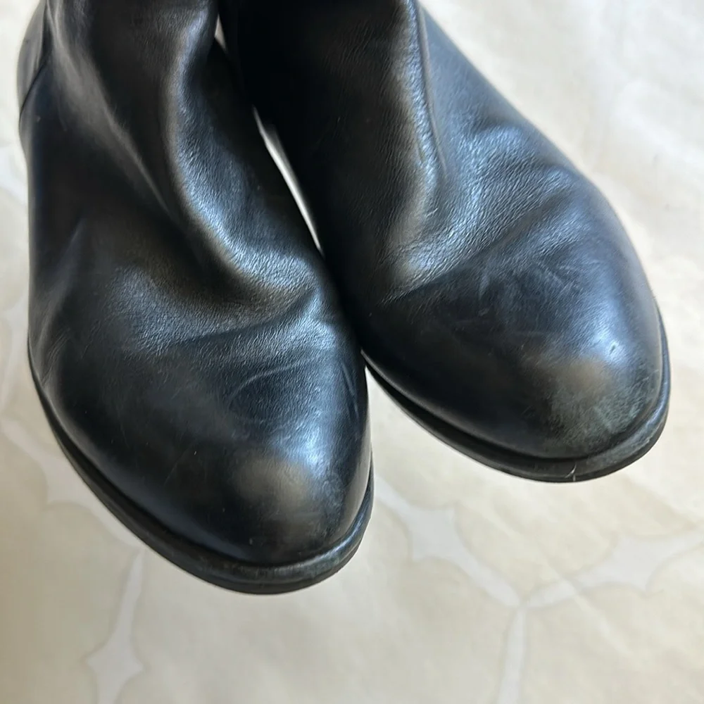 Via Spiga Leather Black Moto Leather Boots Size 7.5 - Picture 5 of 10